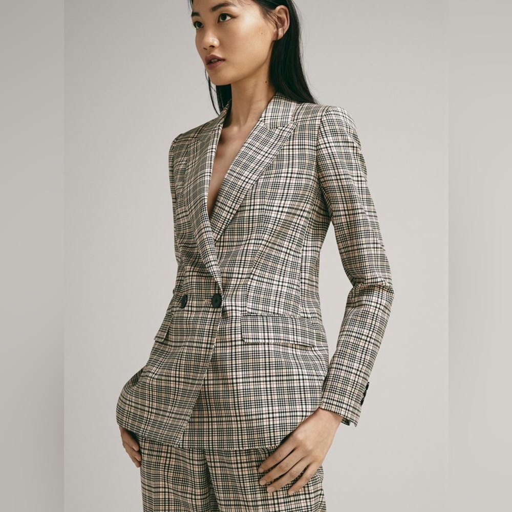 Massimo Dutti Plaid Blazer Size 6